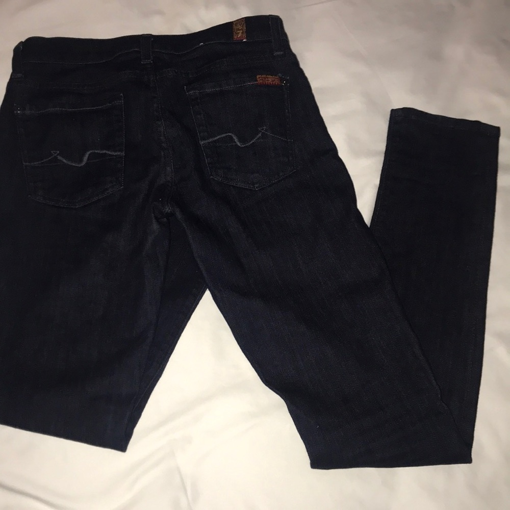 Dark wash skinny jeans